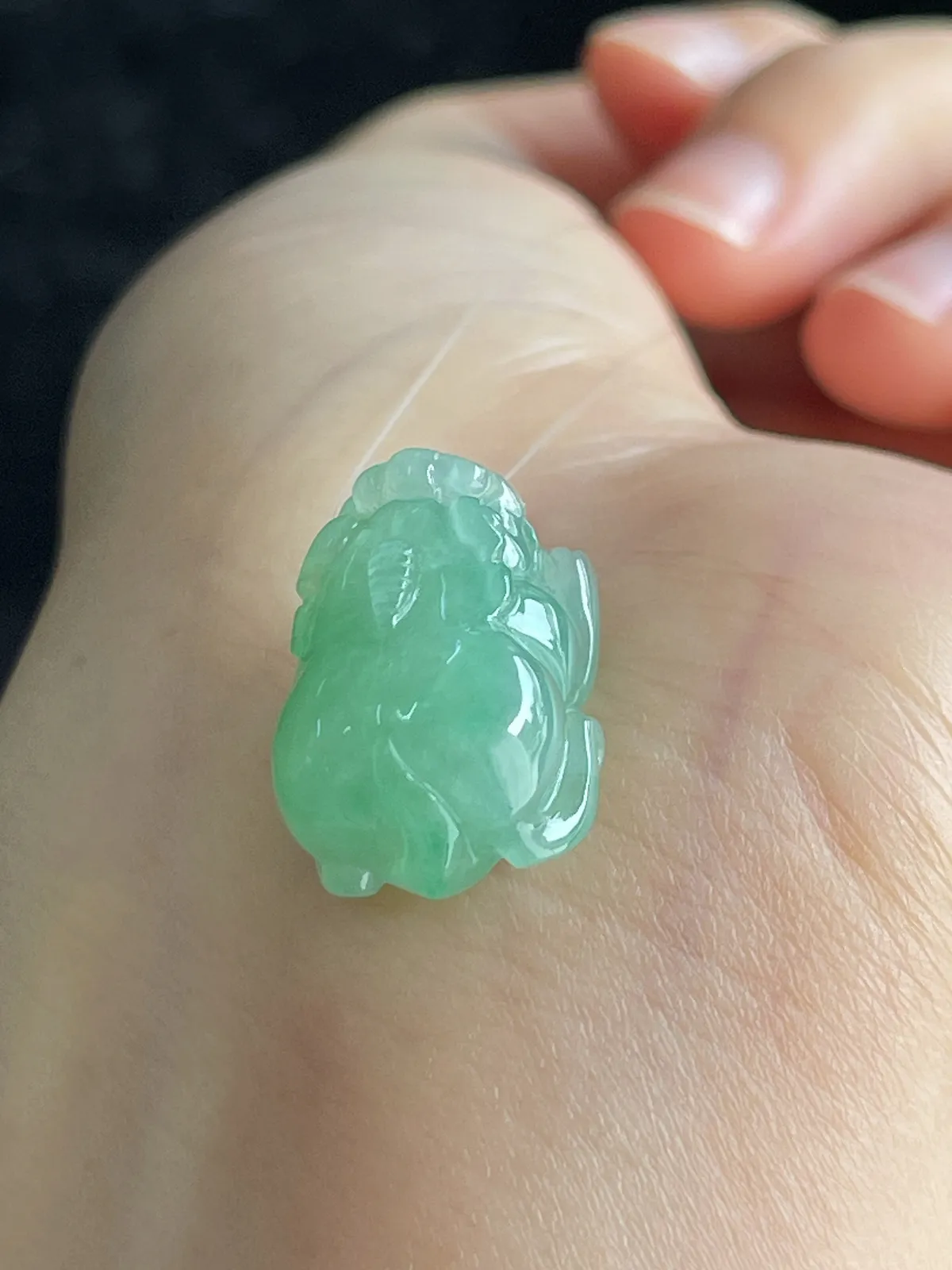 翡翠冰糯种浅绿色貔貅