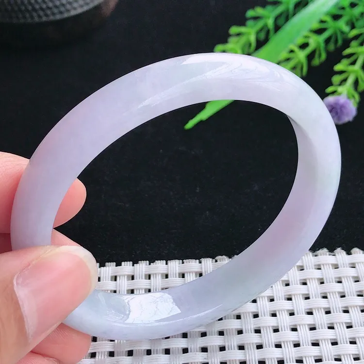 自然光57圈口老坑精美温润紫罗兰贵妃手镯翡翠玉镯尺寸57/50.5/11.3/7.4