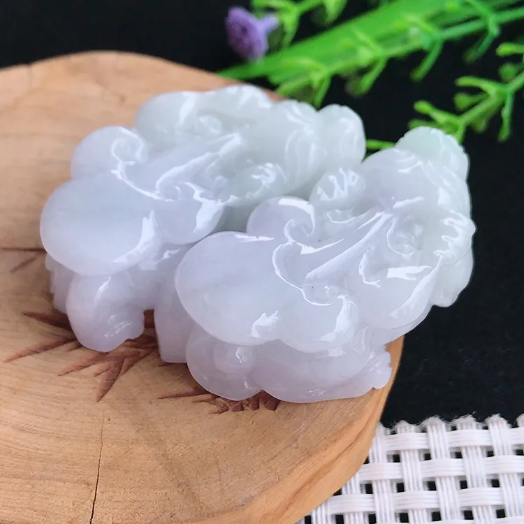 自然光老坑精美温润貔貅吊坠一对翡翠玉坠尺寸46.5/22.8/14.7