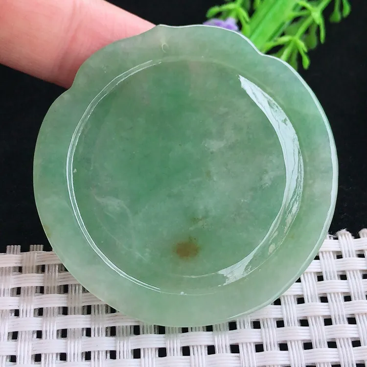 自然光老坑冰润起胶满绿文殊菩萨吊坠守护神翡翠玉坠尺寸52/5