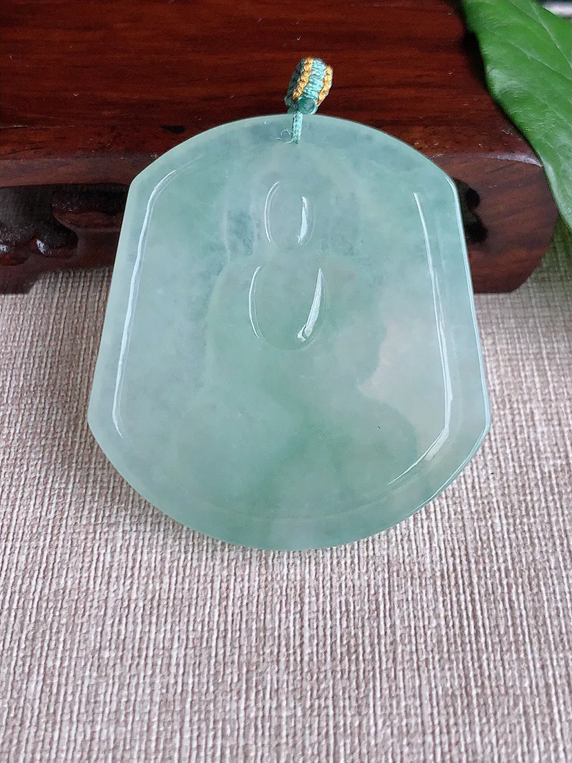 缅甸a货翡翠ddj老坑冰种晴水大日如来吊坠 整体52.7×47×4.4mm 25.21