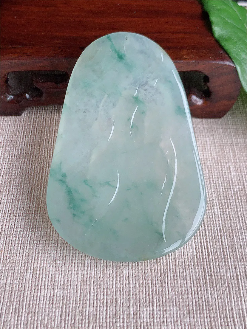 缅甸a货翡翠ddj老坑冰种飘花文殊菩萨吊坠 整体67.6×44×5.6mm 34.23