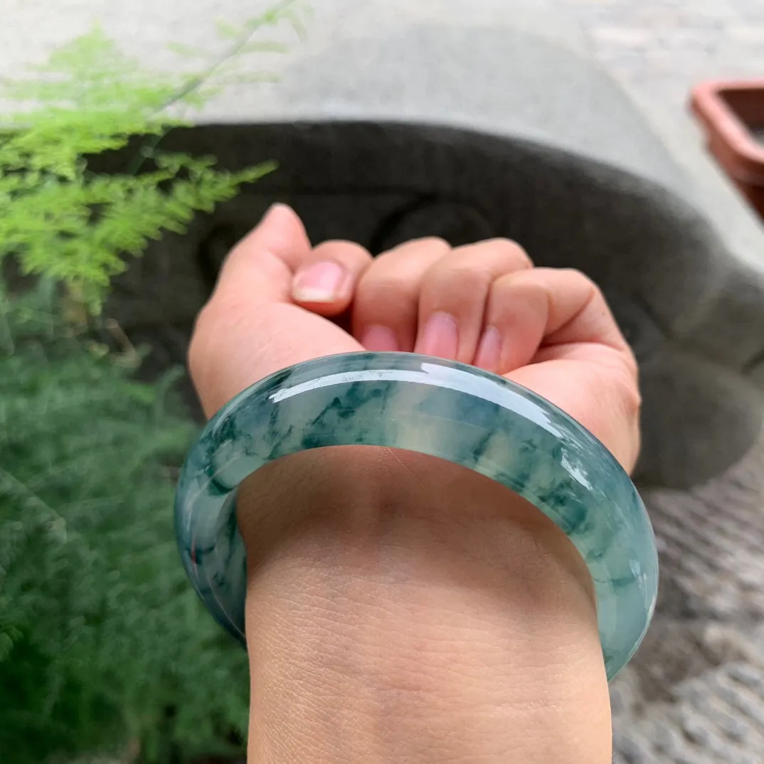 宽版大圈口 58.3-15.9-8.8【冰种飘花正圈手镯】正圈58 59可戴