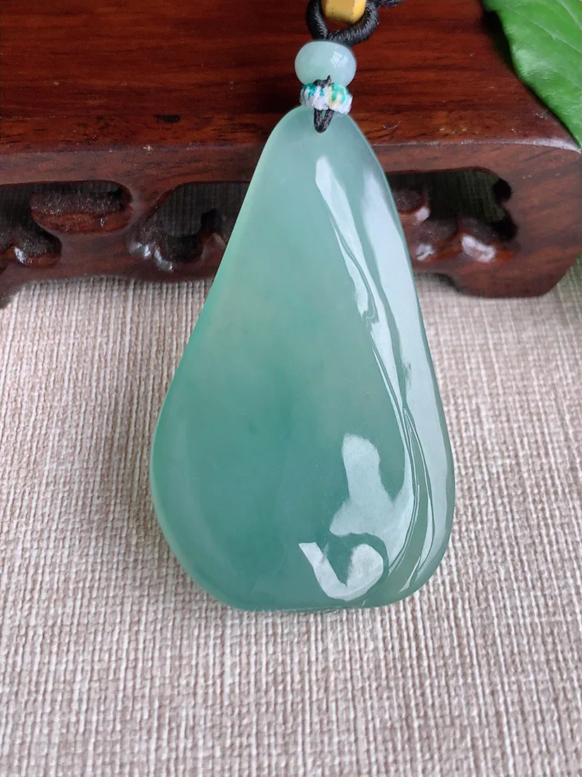 缅甸a货翡翠ddj老坑冰种晴水无相观音吊坠  整体53.7×31×8.7mm 26.61