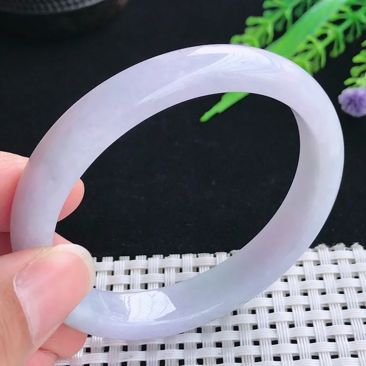 自然光57圈口老坑精美温润紫罗兰贵妃手镯翡翠玉镯尺寸57/50.5/11.3/7.4