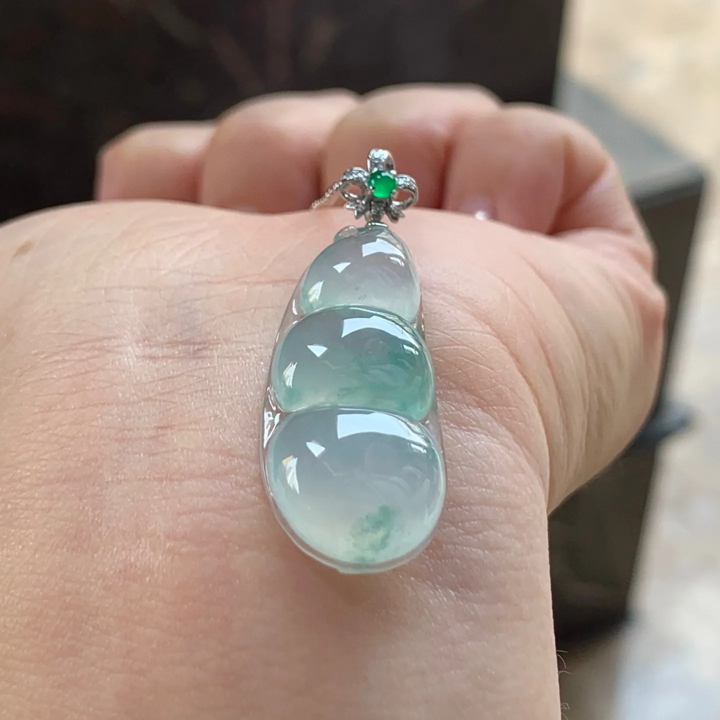 冰种飘花福豆
金扣 清爽