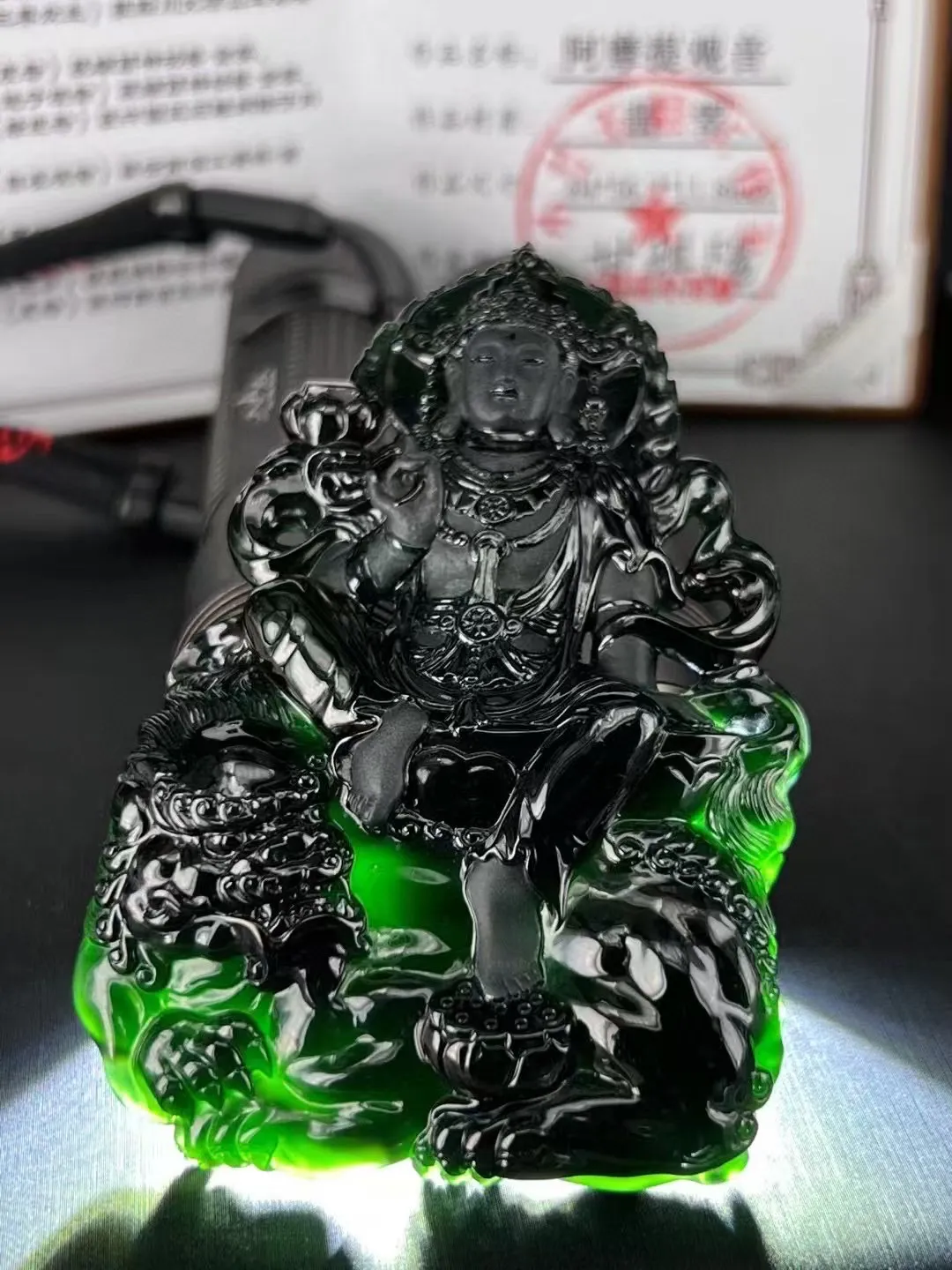墨翠摆件 阿摩提观音 尺寸84