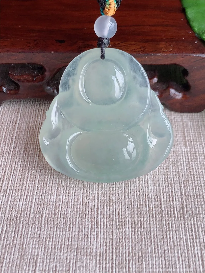 天然A货翡翠晴水大佛公吊坠尺寸38×38.3×8.6m量20.93g 0504