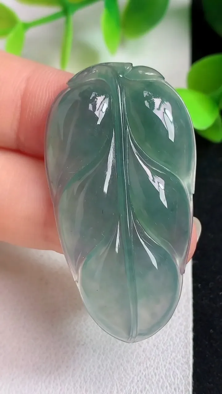 天然A货翡翠金枝玉叶 叶子吊坠，尺寸44-24.2-6.2，重量:10.50g
5月6日