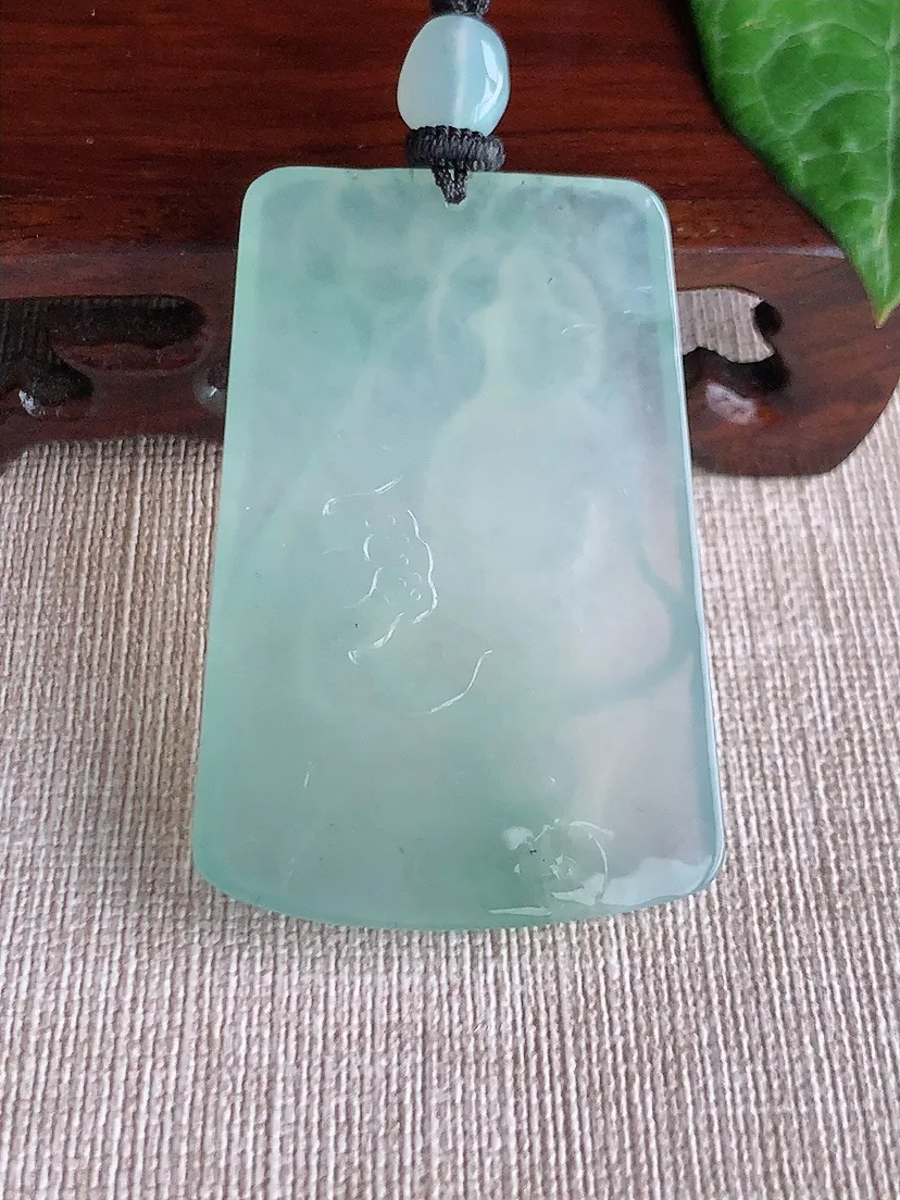 天然A货翡翠晴水观音吊坠尺寸54.7×36.6×6m量32.48g 0506