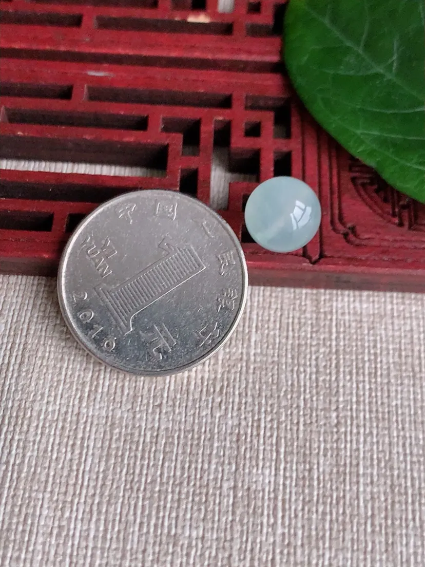 天然A货翡翠白月光圆珠转运珠吊坠尺寸9.8m量1.70g 0507