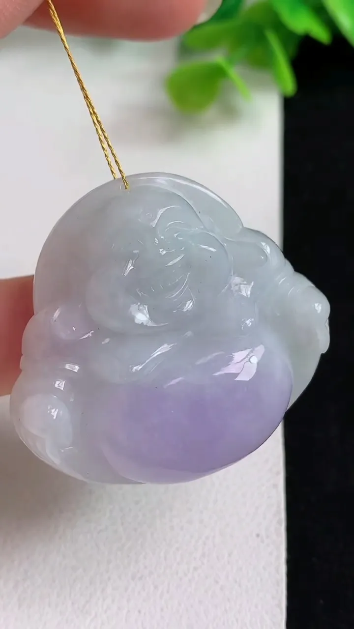 天然A货翡翠紫罗兰佛公吊坠，尺寸36.5-39.6-10.2，重量:23.06g
5月10日