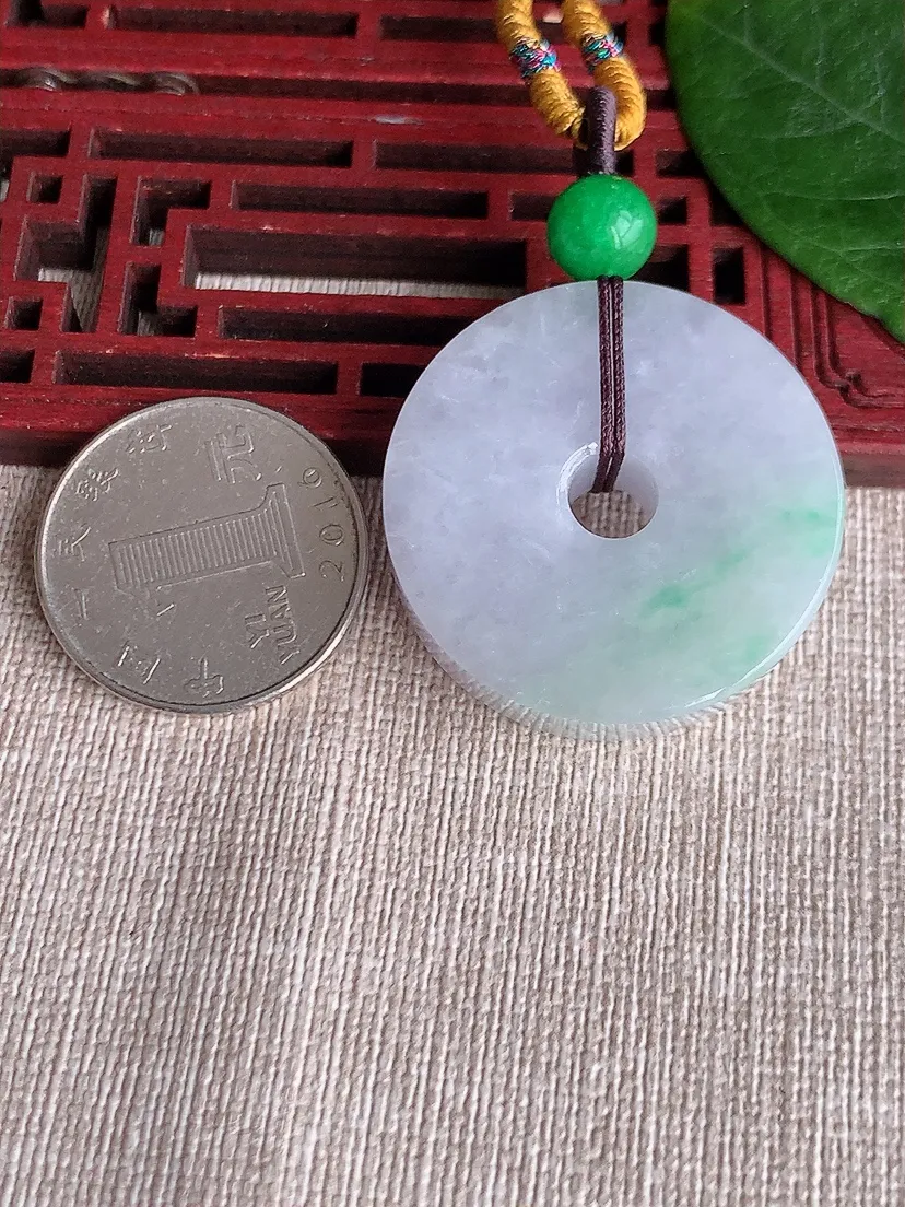 天然A货翡翠冰润仿古平安扣吊坠尺寸32.8×10.2m量30.16g 0511