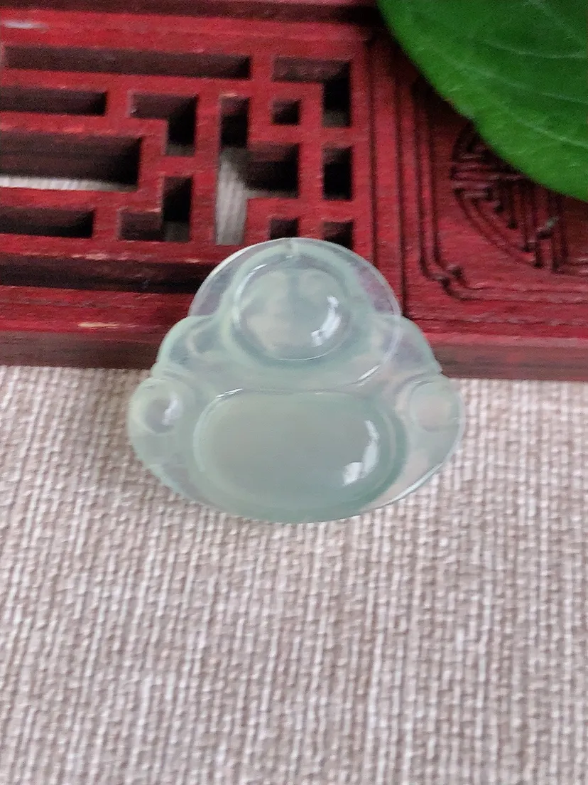 天然A货翡翠晴水佛公吊坠尺寸21.5×25×5.4m量3.70g 0510