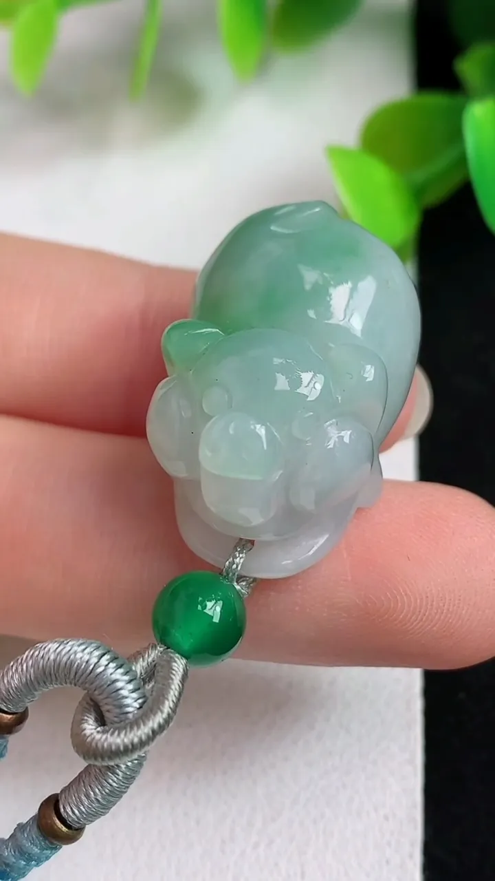天然A货翡翠生肖猪吊坠，尺寸23.5-16.6-15，重:12.56g
5月11日