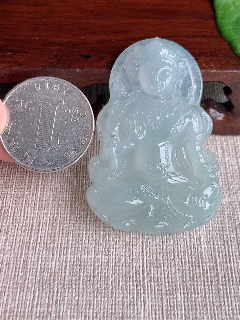 天然A货翡翠度母观音吊坠尺寸50.8×34.6×6.7m量20.42g 0511