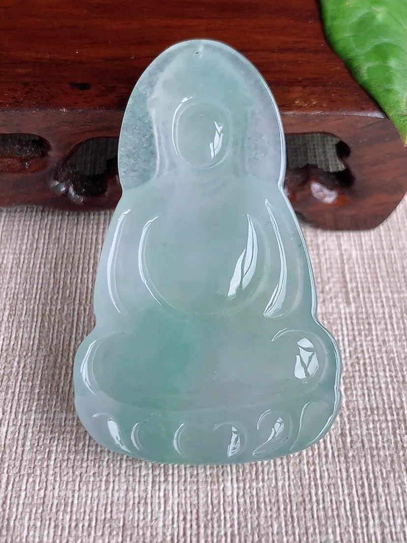 天然A货翡翠晴水素衣观音吊坠尺寸56.4×34.3×6m量20.54g 0511