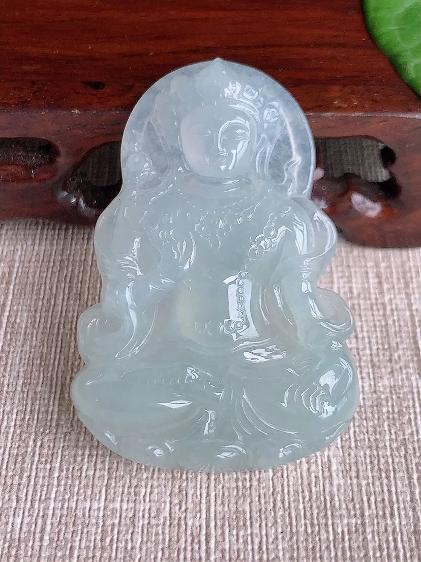天然A货翡翠度母观音吊坠尺寸50.8×34.6×6.7m量20.42g 0511
