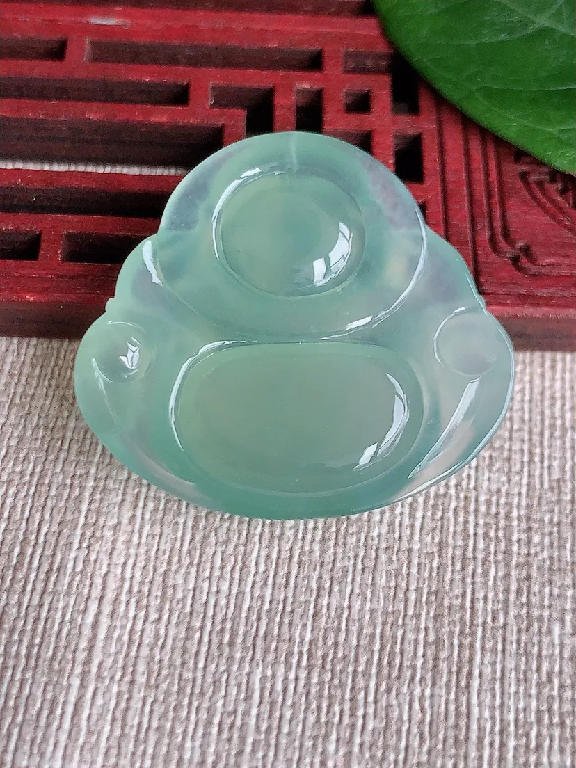 天然A货翡翠晴水佛公吊坠尺寸30.7×34.2×5.8m量9.90g 0511
