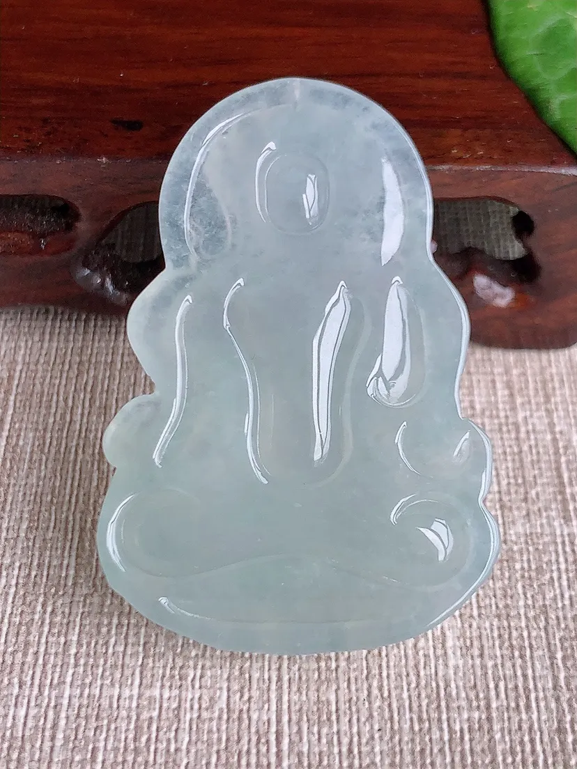 天然A货翡翠度母观音吊坠尺寸50.8×34.6×6.7m量20.42g 0511