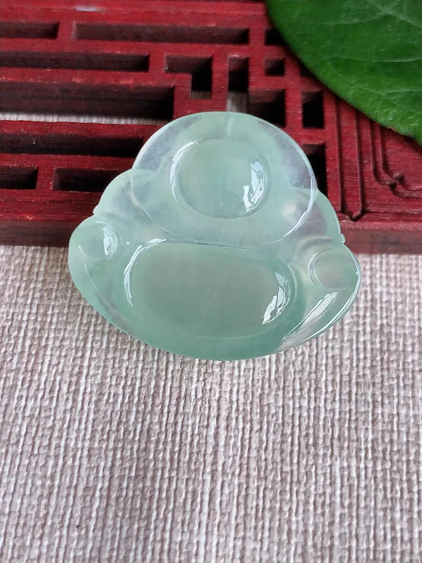 天然A货翡翠晴水佛公吊坠尺寸25.8×30.3×6.3m量7.30g 0513