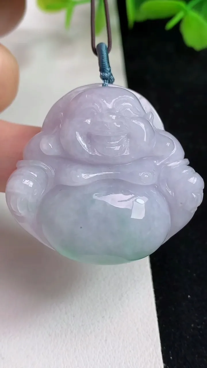 天然A货翡翠紫罗兰佛公吊坠，尺寸35.6-38.7-12，重量:27.52g
5月14日