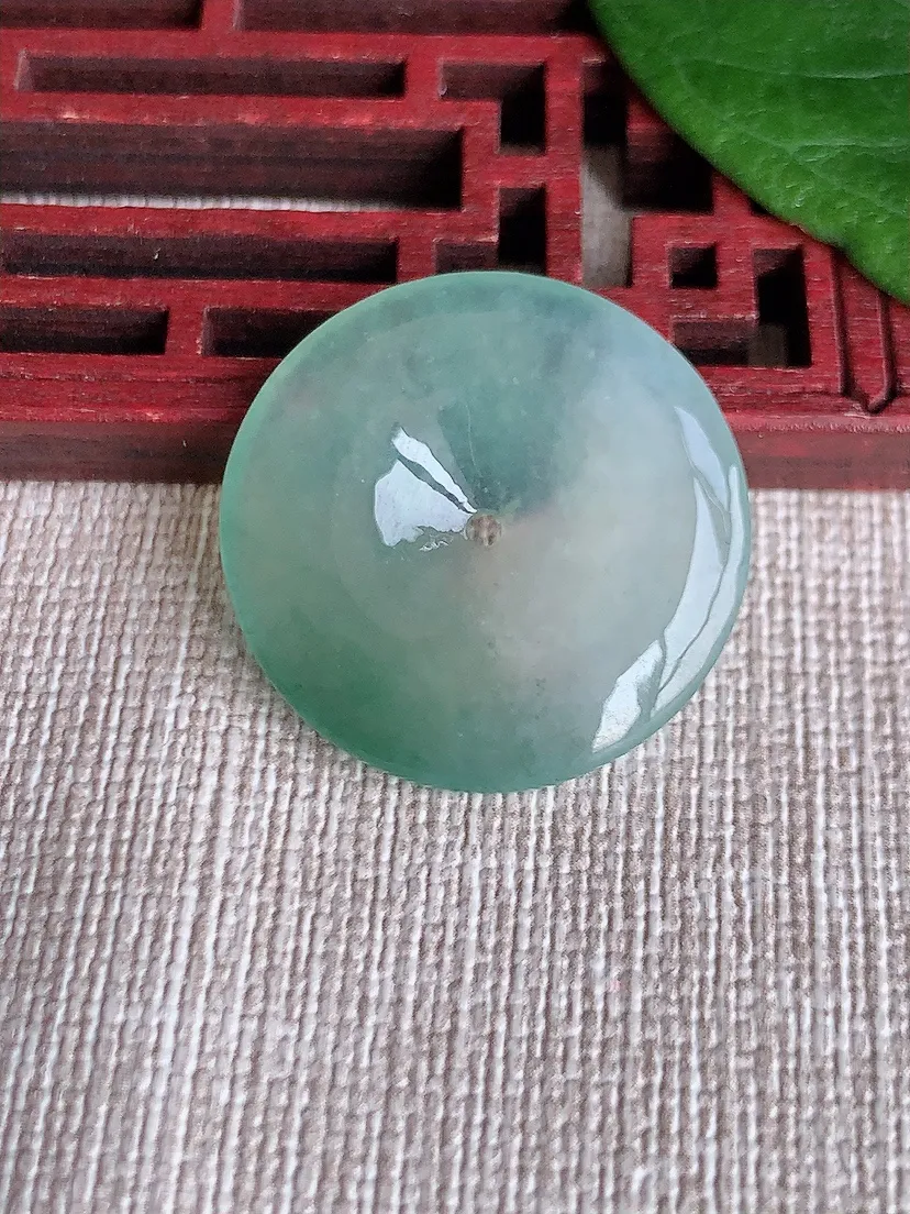 天然A货翡翠晴水平安扣吊坠尺寸25.3×4.2m量5.60g 0513