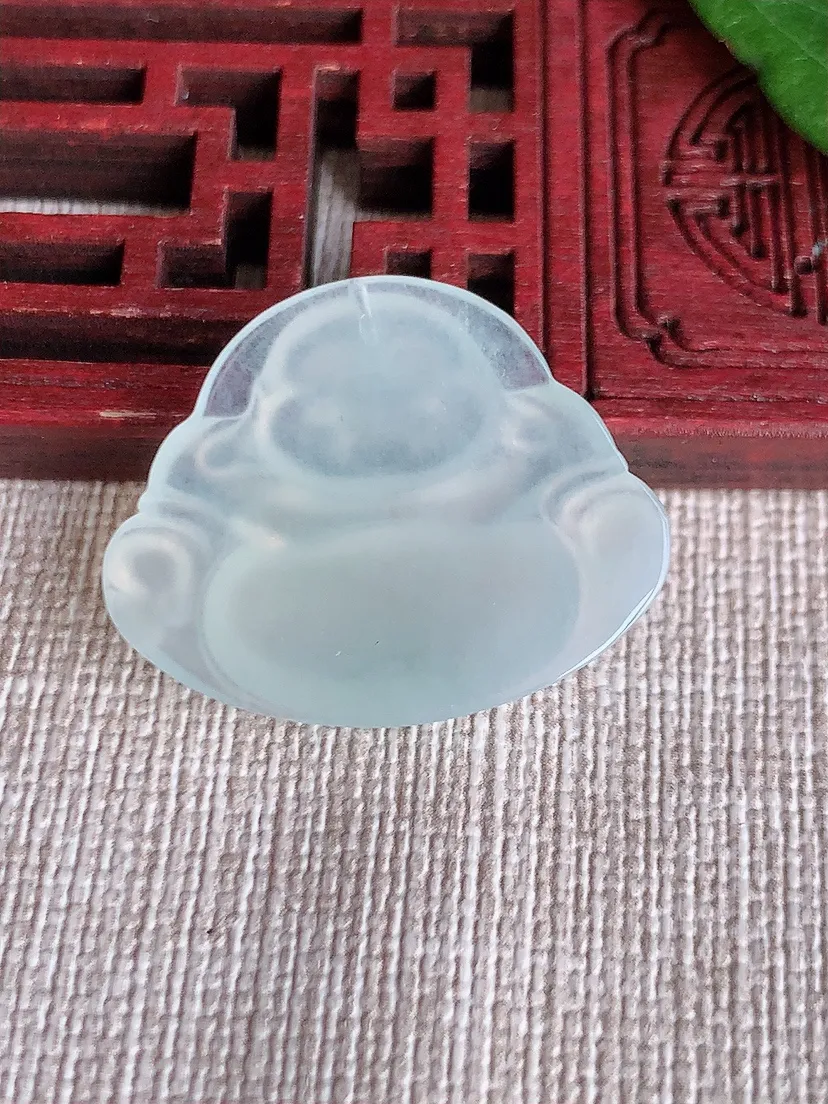 天然A货翡翠一刀切佛公吊坠尺寸22×27.5×5m量4.77g 0513