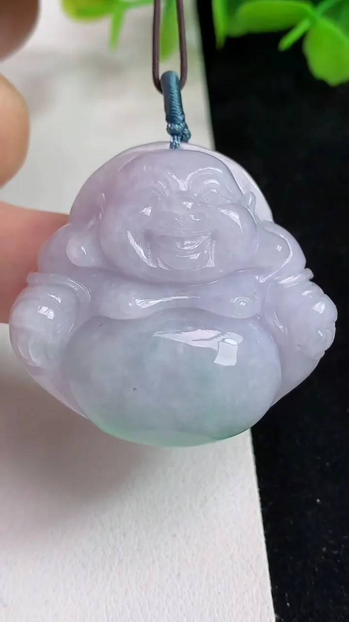 天然A货翡翠紫罗兰佛公吊坠，尺寸35.6-38.7-12，重量:27.52g
5月14日
