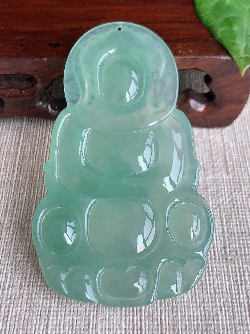 天然A货翡翠晴水大正装观音吊坠尺寸65.2×39×6.6m量26.69g 0513