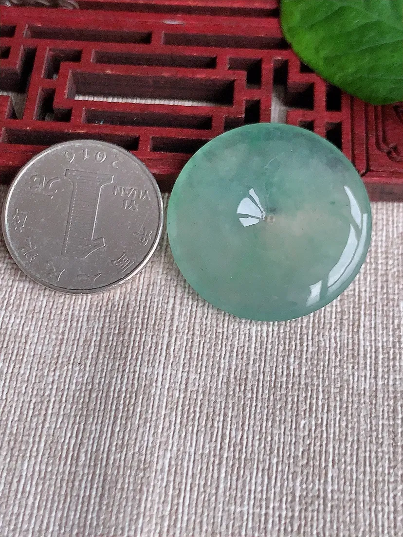 天然A货翡翠晴水平安扣吊坠尺寸31×5m量10.10g 0518