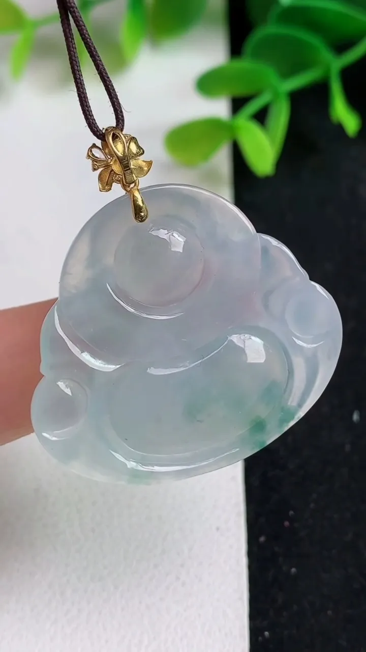 天然A货翡翠飘花佛公吊坠，尺寸30-34.2-6，重量:9.89g
5月19日