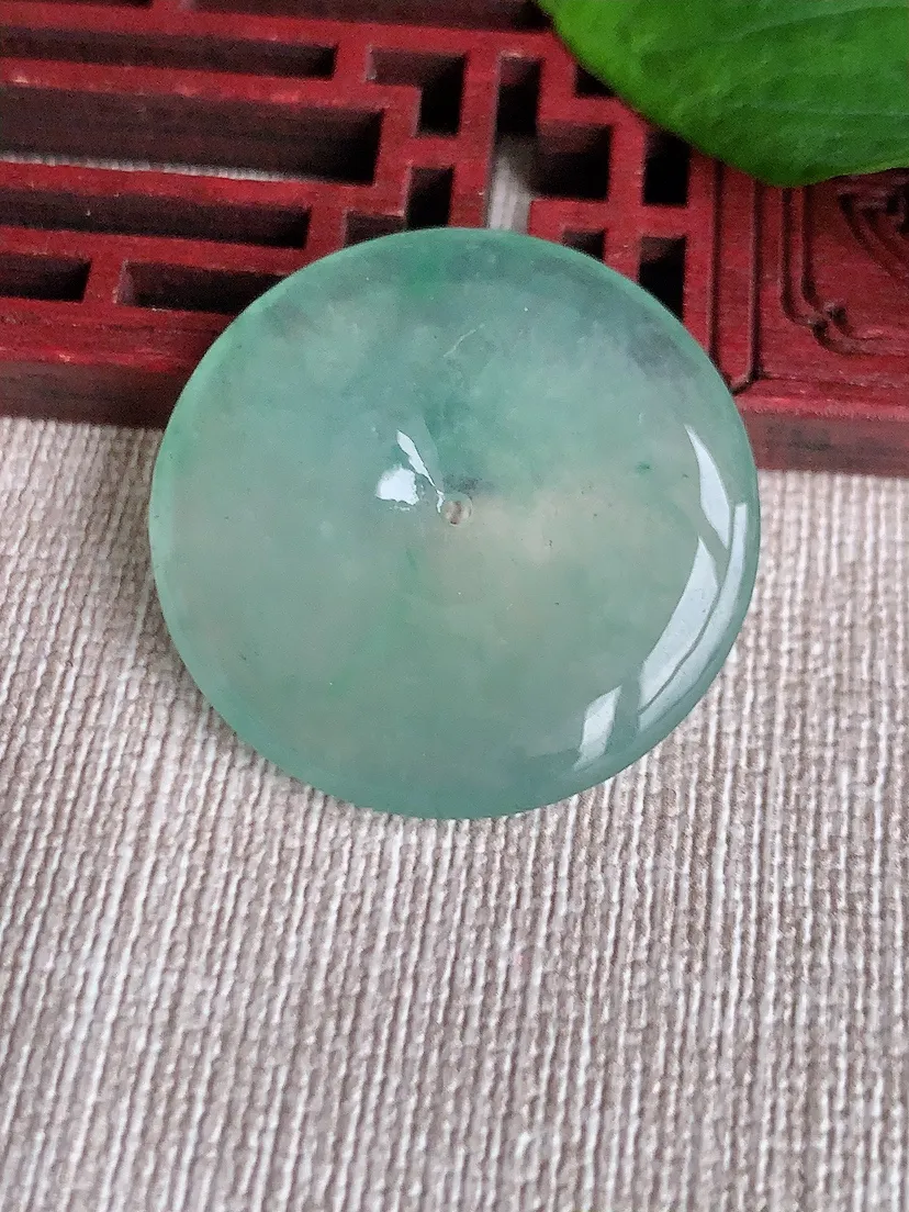 天然A货翡翠晴水平安扣吊坠尺寸31×5m量10.10g 0518