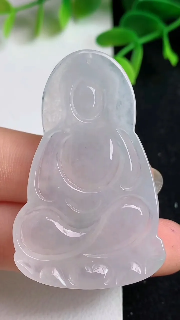 天然A货翡翠素衣观音吊坠，尺寸49.2-30-5.7，重量:14.73g
5月19日