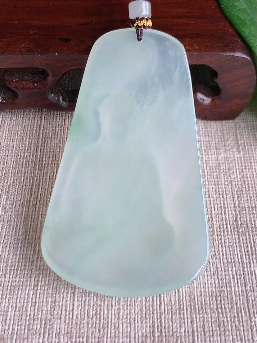 天然A货翡翠晴绿普贤菩萨吊坠尺寸63.5×37.7×6m量32.00g 0518