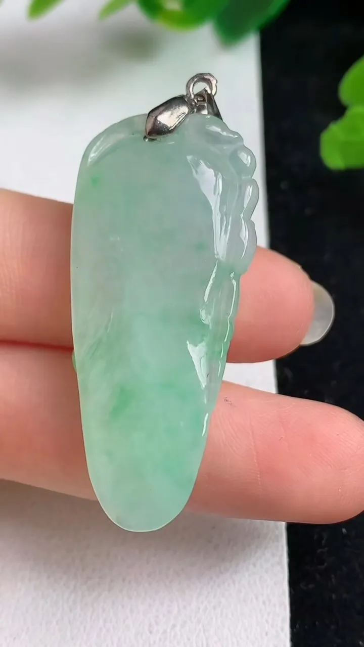 天然A货翡翠福瓜吊坠，尺寸41.3-18-8，重量:12.32g
5月22日