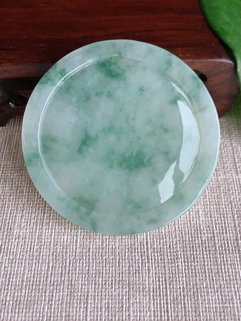 天然A货翡翠冰润飘花意境山水牌吊坠尺寸53.5×5.5m量32.03g 0521