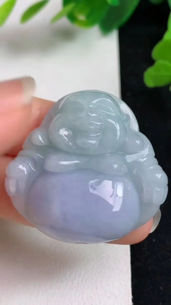天然A货翡翠紫罗兰佛公吊坠，尺寸36-36-12.2，重量:24.10g
5月22日