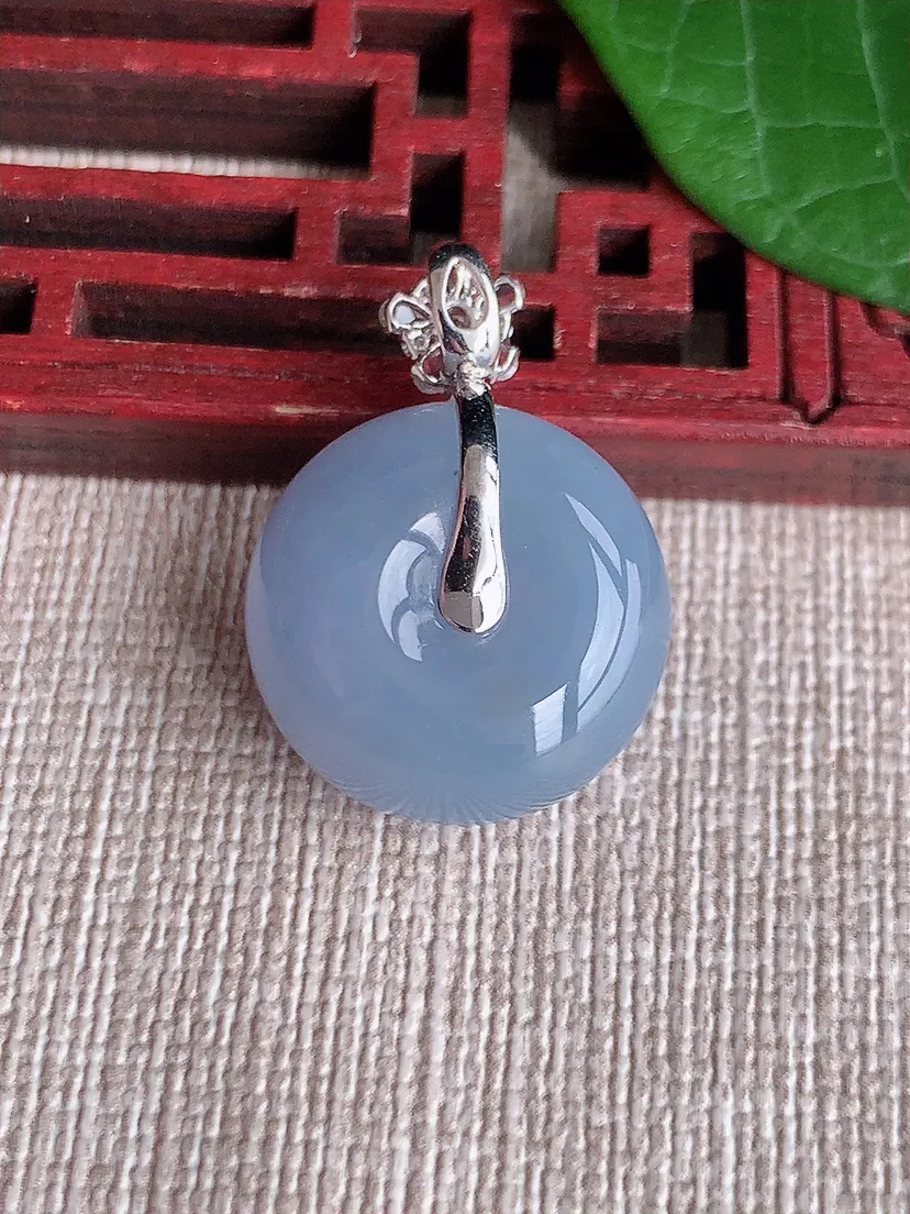 天然A货翡翠18K金伴紫罗兰平安扣吊坠尺寸25.2×17.7×9.4m量7.10g 0522