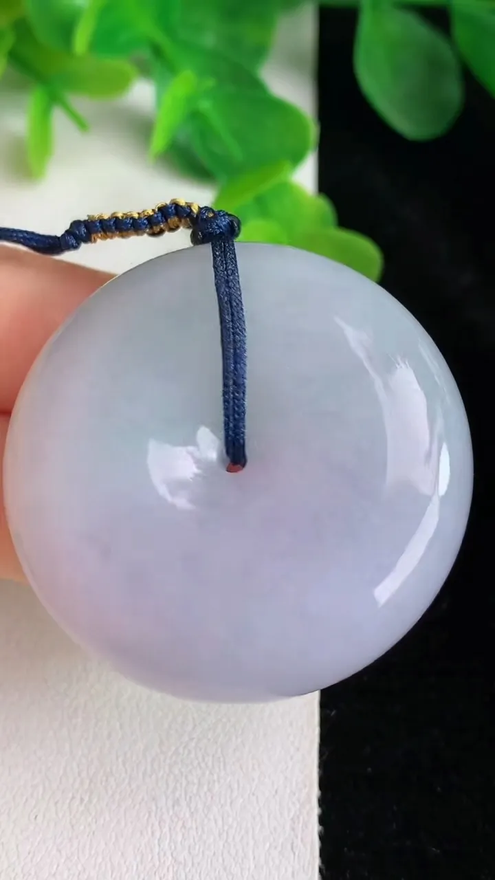 天然A货翡翠紫罗兰平安扣吊坠，尺寸40-12，重量:43.33g
5月24日