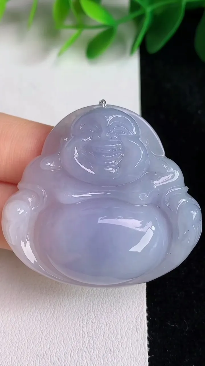 天然A货翡翠紫罗兰佛公吊坠，尺寸41.2-44.7-9.3，重量:24.62g
5月26日