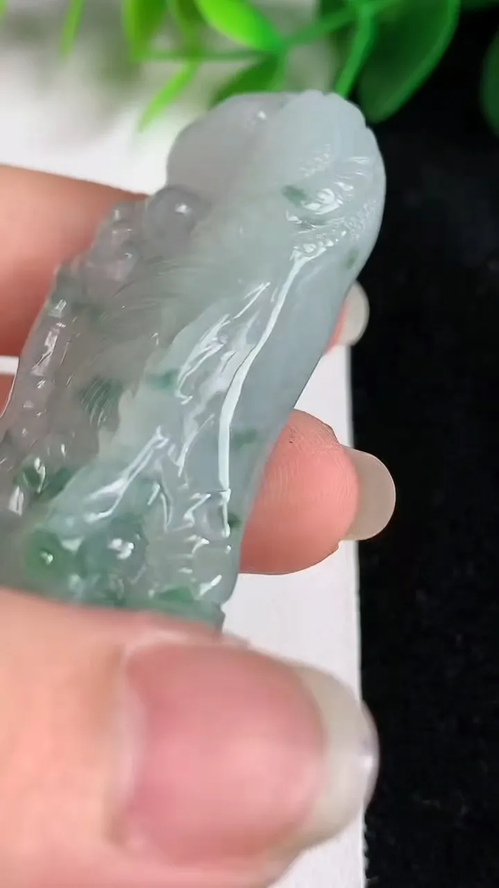 天然A货翡翠飘花龙牌吊坠，尺寸62.4-31.5-13.3，重量:46.00g
5月26日