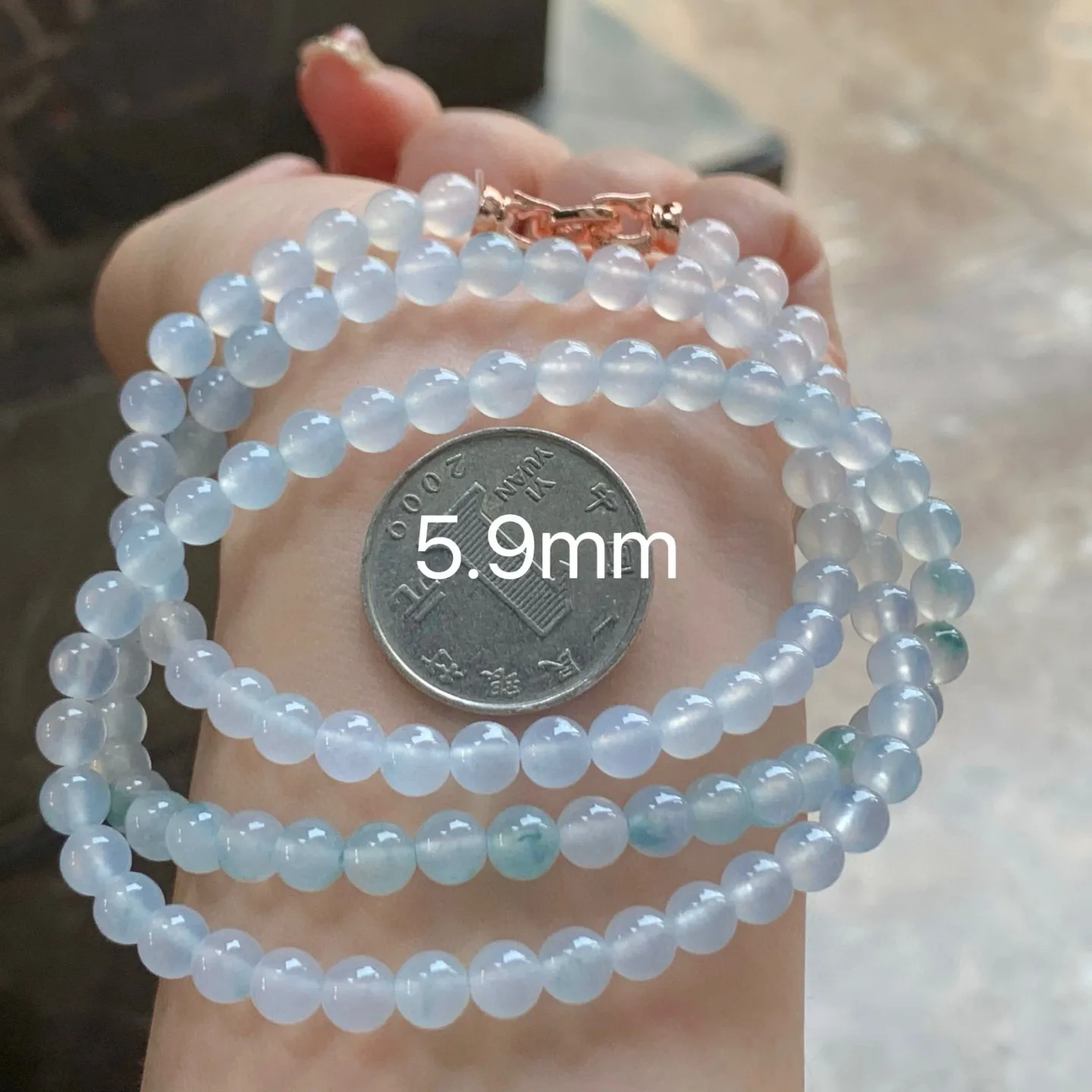冰种珠链
种老水足
