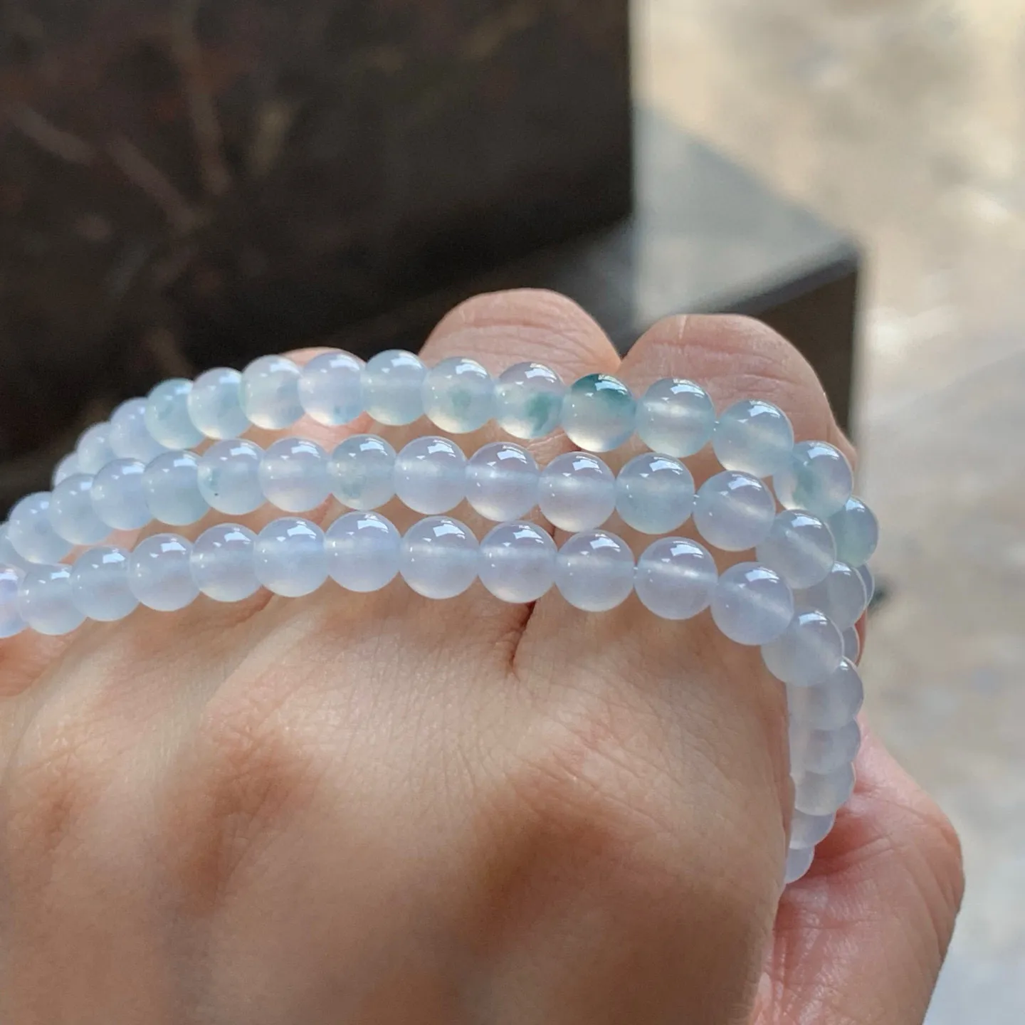 冰种珠链
种老水足