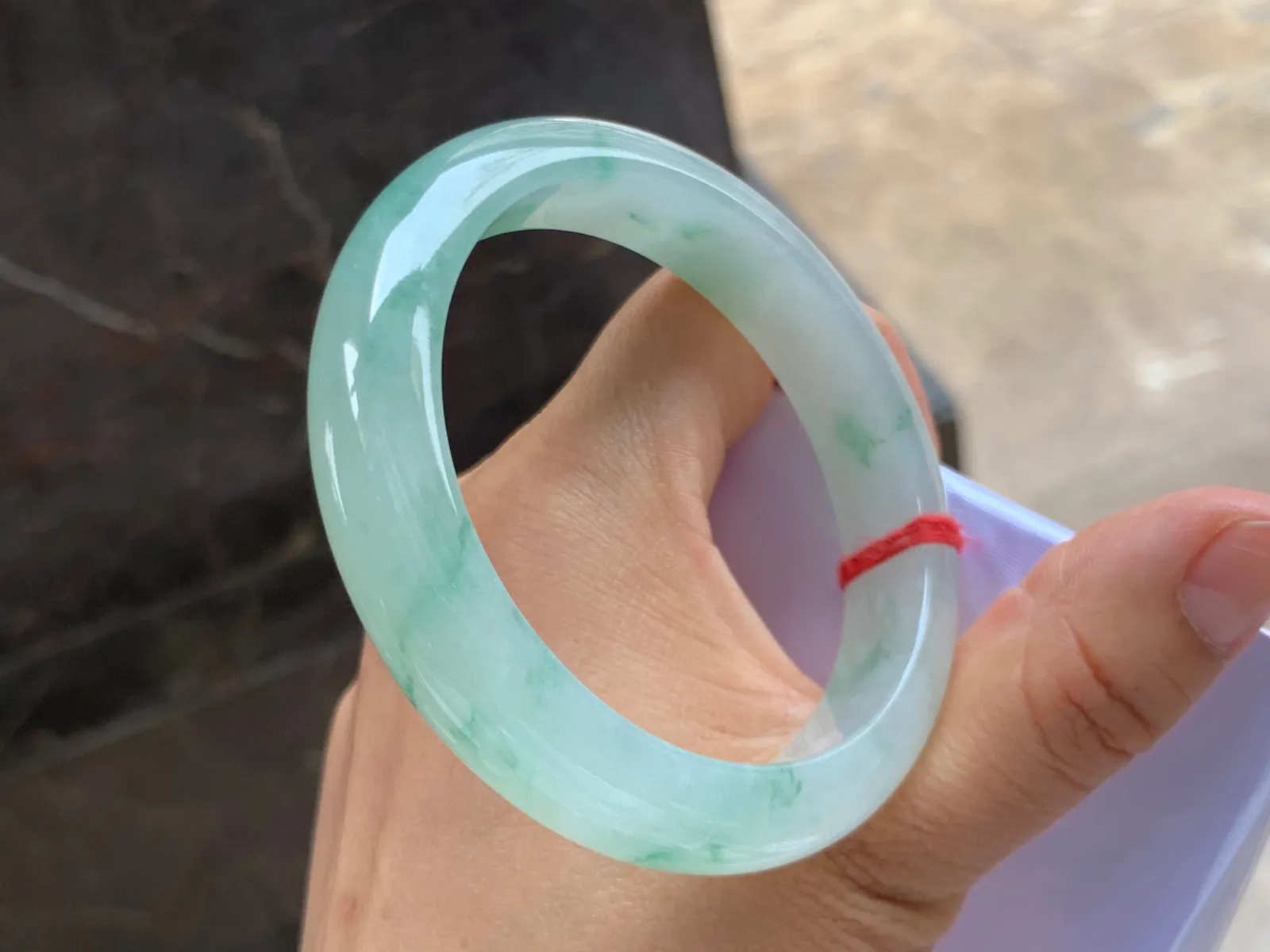 58-12.5-8mm
冰种绿花手镯 水润清新 上手漂亮