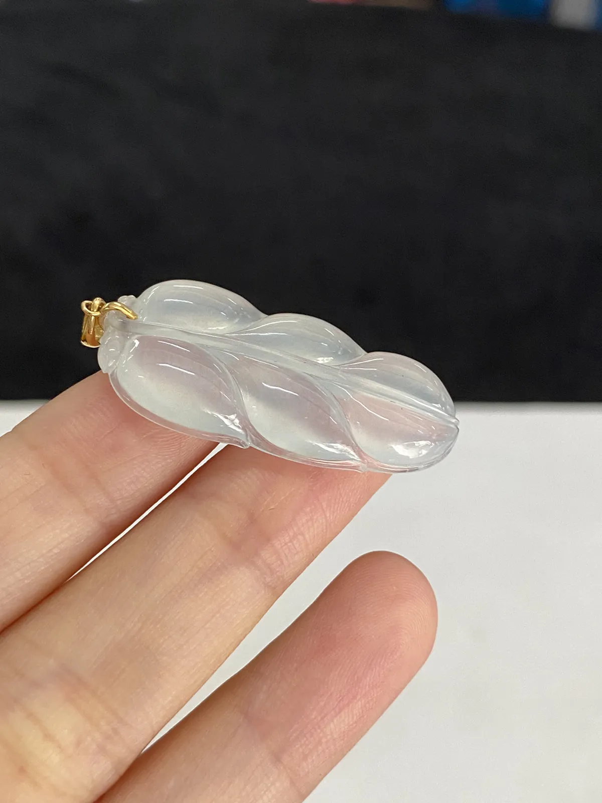 翡翠叶子，印记：G18K