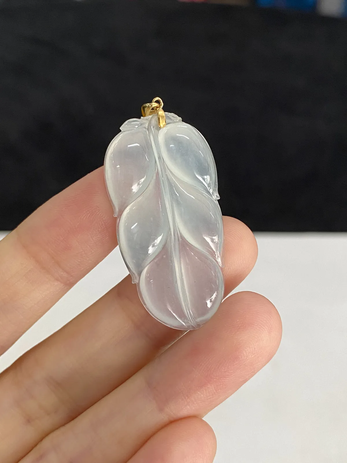 翡翠叶子，印记：G18K