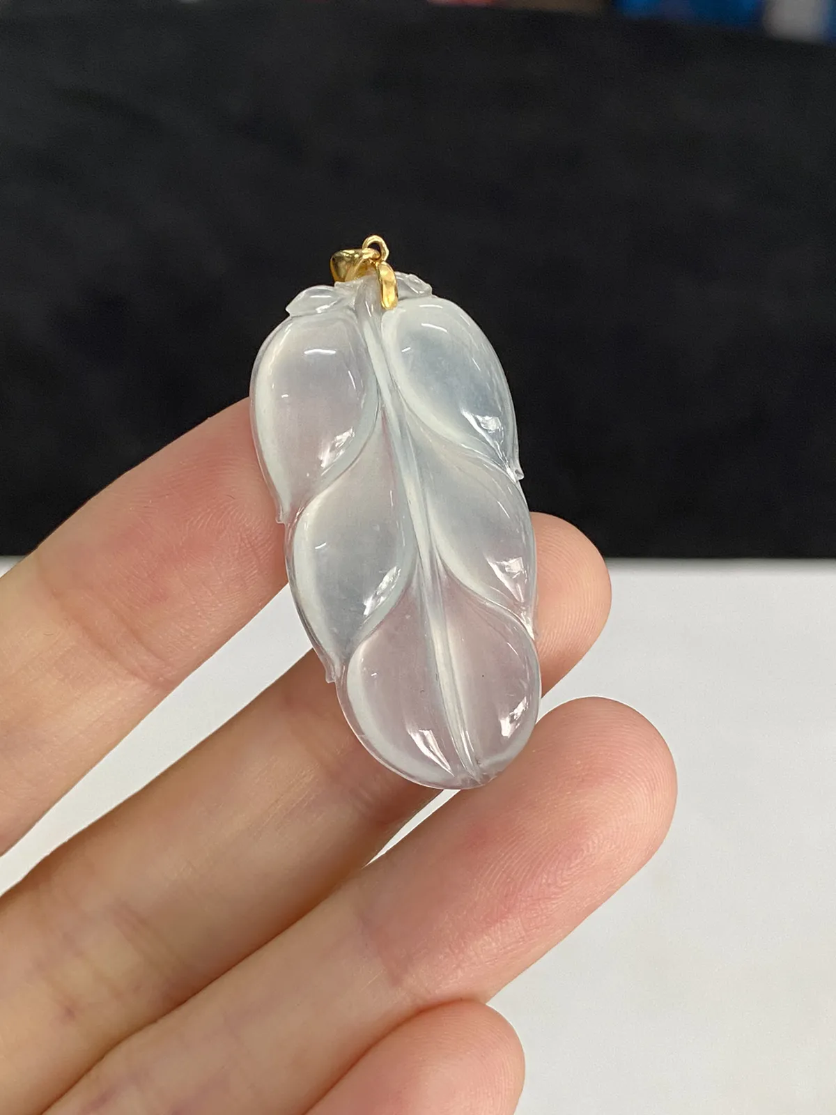 翡翠叶子，印记：G18K