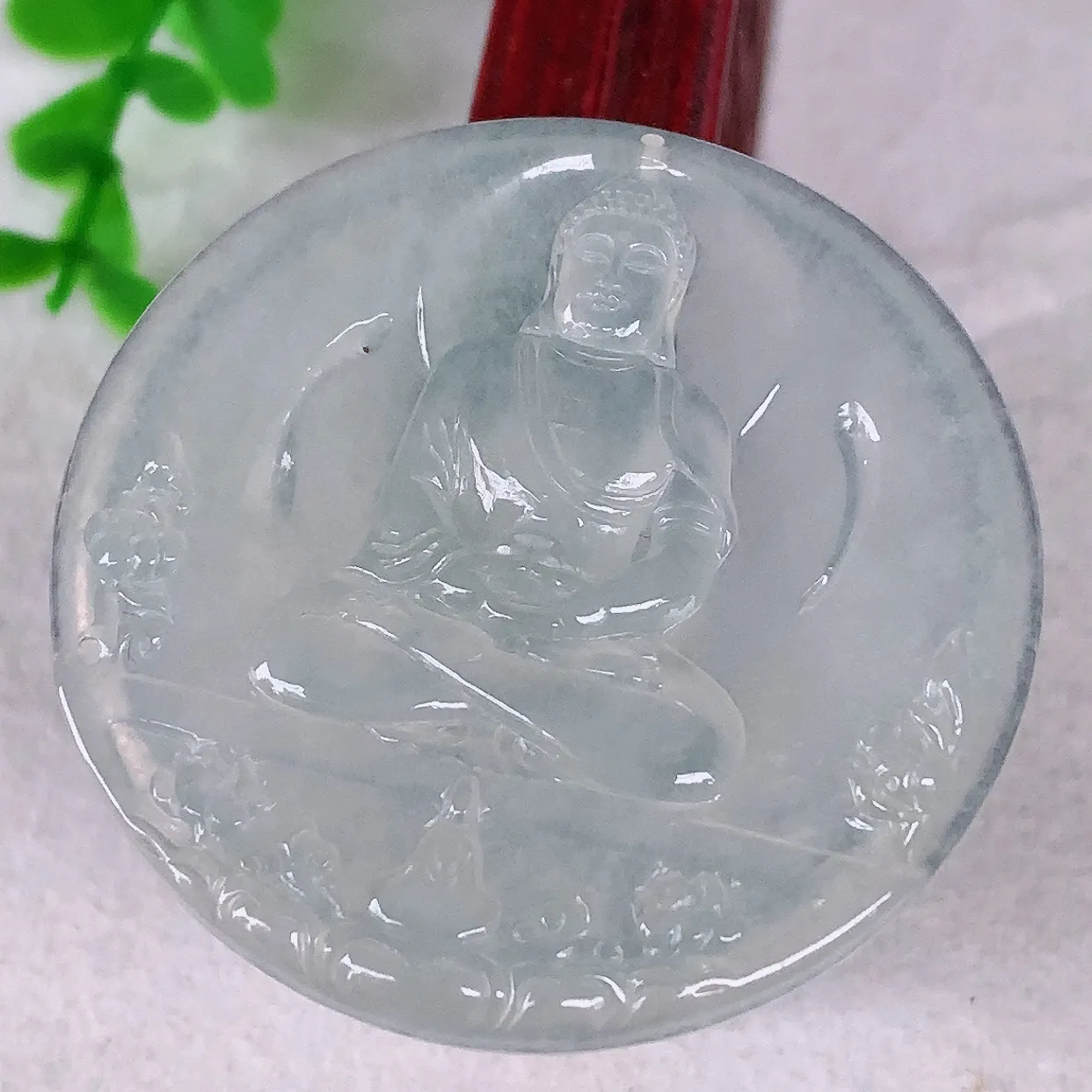 自然光实拍，精品大日如来，冰种翡翠翡翠大日如来、佛祖，法相端庄静美，普度众生 #31.3