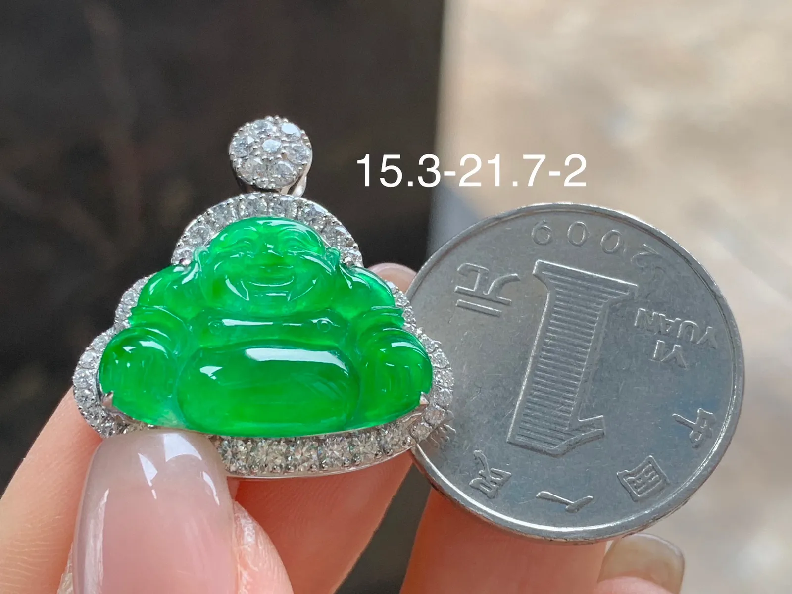 冰种阳绿坐佛
真金镶嵌 精致
